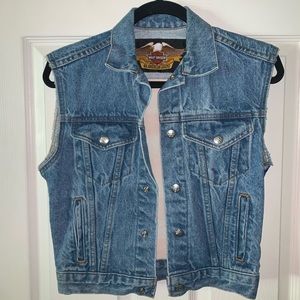 Harley-Davidson Vintage American Flag Jean Vest
